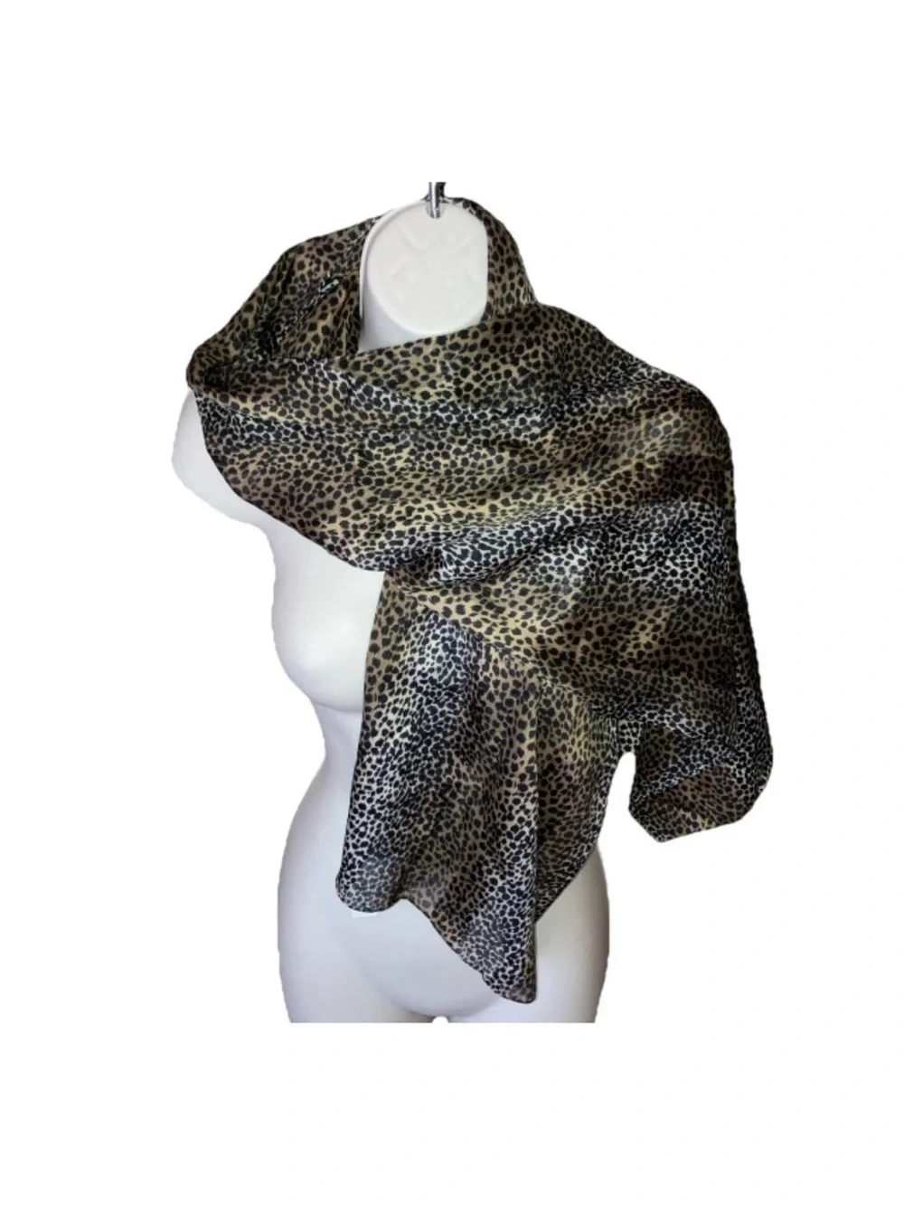 VNT Italian Accessory Street Camel Black Brown Cheetah Scarf Wrap Shawl 60”x 16”